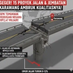 BPK Temukan 15 Proyek Jalan dan Jembatan Karawang Tak Beres, Negara Rugi Rp2,47 Miliar Akibat Kekurangan Volume