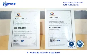 BNET Raih Sertifikasi ISO 9001 & ISO 45001, Tingkatkan Standar Layanan Internet di Karawang